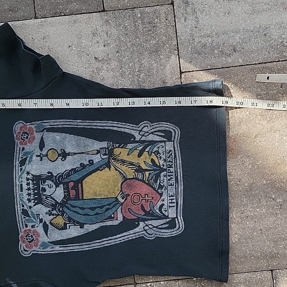 Daydreamer for Free People Empress Ribbed Baby Tee Sz L Has Stretch - Picture 10 of 10